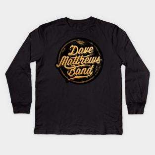 Dave Matthews Logo Circle Gold Kids Long Sleeve T-Shirt